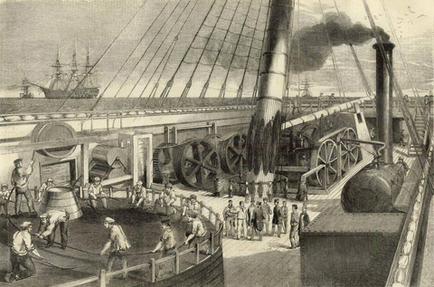 Coiling cable on board Niagara